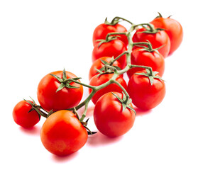 Cherry tomatoes isolated on white. High quality photo.