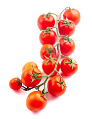 Cherry tomatoes isolated on white. High quality photo.