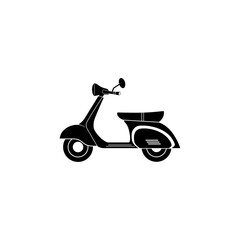 Classic Scooter, Italian Scooter from Italy Icon in Black Style Isolated on White Background