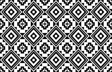 Geometric ethnic oriental ikat pattern traditional Design for background,carpet,wallpaper,clothing,wrapping,fabric,Vector illustration.
