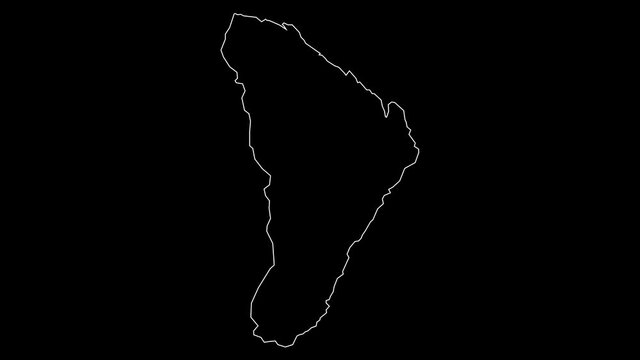 Cayenne French Guiana department map outline animation