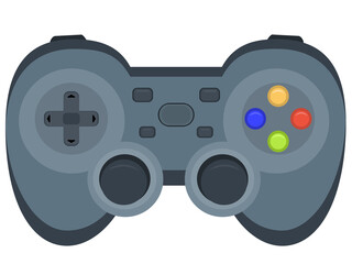 Joystick or gamepad. Wireless game controller for games on console or pc. Flat vector illustration, cartoon design