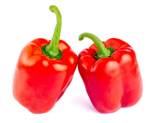 Red peppers isolated on white background. High quality photo.