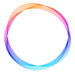 Design elements. Wave of many purple lines circle ring. Abstract vertical wavy stripes on white background isolated. Vector illustration EPS 10. Colourful waves with lines created using Blend Tool