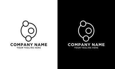 Vector logo which depicts a planet against which a rocket flies logo design vector template on a black and white background.