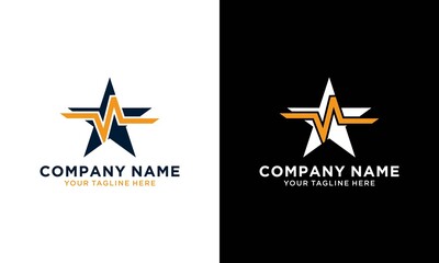 Health Star logo designs concept, Bright Pulse logo designs template