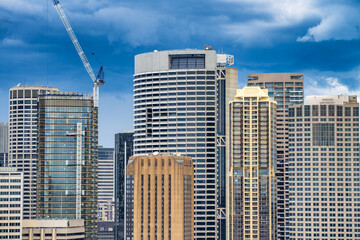 Fototapeta na wymiar Sydney skyline and tall skyscrapers