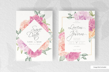 Elegant Floral Frame wedding invitation card template