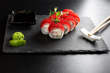 japanese sushi food. Maki ands rolls with tuna.