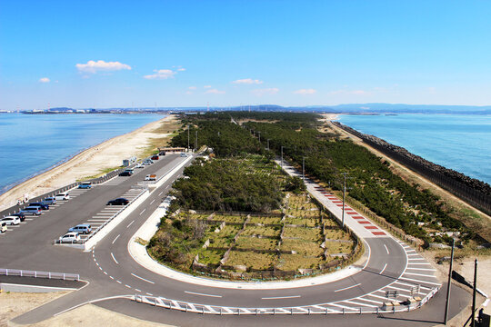 Cape Futtsu. Beautiful curve surrounded by the sea.