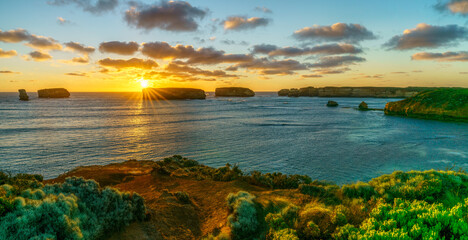sunset at bay of islands, great ocean road, victory, australia