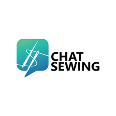 Sewing chat logo template design