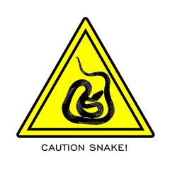 Warning signs of attention venomous snake.Hazard concept and no entry with animals.