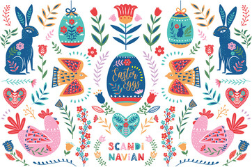 Easter Scandinavian Folk Art Collection set 