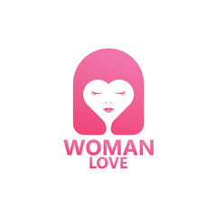 Woman love logo template design