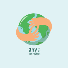 hands holding a globe, protect the world for nature, save the planet concept.