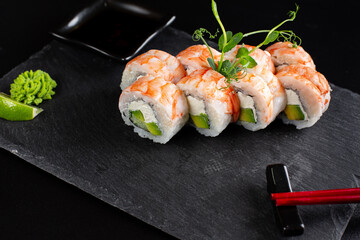 japanese sushi food. Maki ands rolls with tuna.