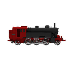 steam locomotive on white background