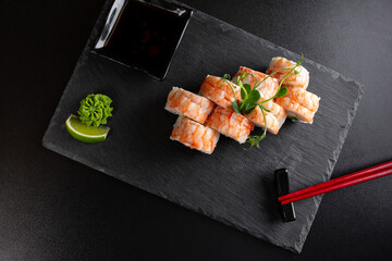 japanese sushi food. Maki ands rolls with tuna.