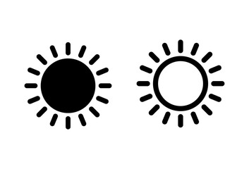 Sun icon set. Brightness Icon vector