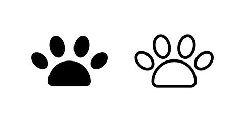 Paw icon set. paw print icon vector. dog or cat paw