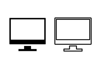 Computer icon set. computer monitor icon vector.