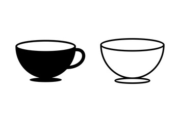 coffee cup icon set. cup a coffee icon vector.