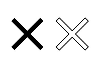 Close icon set. Delete icon vector. cross sign