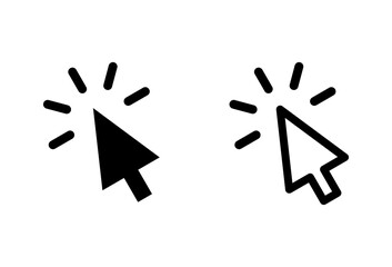 Click icon set. pointer arrow icon. cursor icon vector