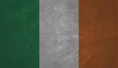 Fototapeta premium Grunge Ireland flag. Ireland flag with waving grunge texture.