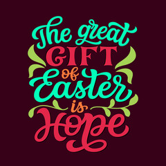 Easter quote. Hand lettering