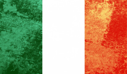 Grunge Ireland flag. Ireland flag with waving grunge texture.