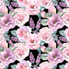 pink roses background.watercolor