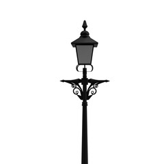 street light on white background