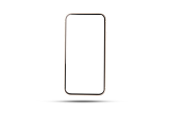 Smartphone mockup , Isolated of mobile phone with blank screen frame template on white background.