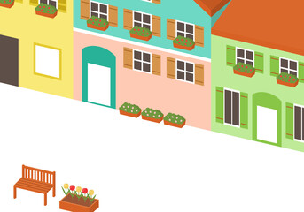 洋風な街並みのイラスト