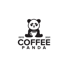 Coffee panda logo design template