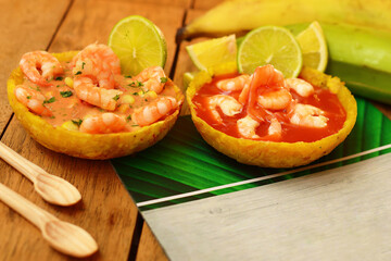 patacon, typical Colombian food, patacon with chicken and cheese