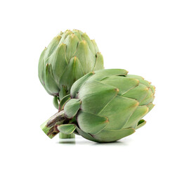 Obraz premium Fresh Artichoke, Green Artichokes, Raw Edible Cynara Flower