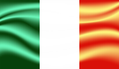 Grunge Ireland flag. Ireland flag with waving grunge texture.