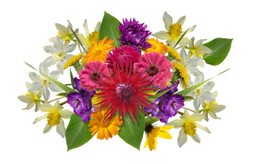 beautiful bright composition bouquet of different flowers
