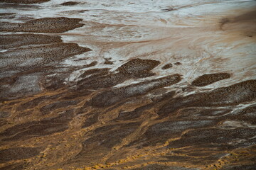 Wahba crater of Saudi Arabia (White sodium phosphate crystals create a milky lake whenever rain...