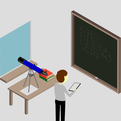 a learned astrologer records observations