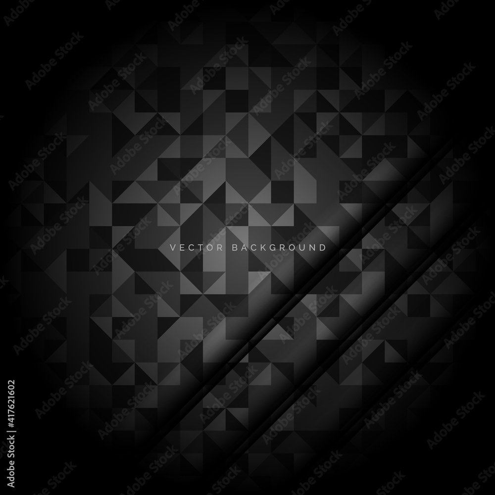 Poster abstract black and grey triangles pattern seamless background texture.
