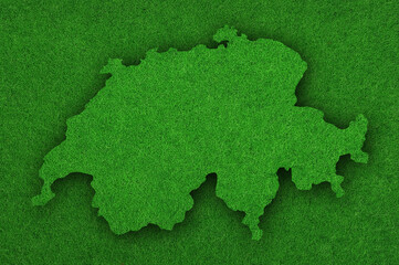 Karte von Schweiz auf grünem Filz