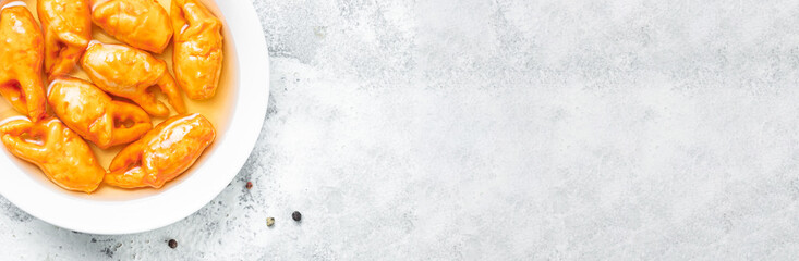 crab claws meat made from surimi crab sticks on the table cooking snack outdoor top view copy space for text food background rustic image pescetarian diet