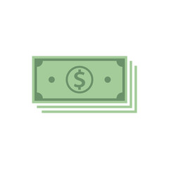 Money vector icon in flat style