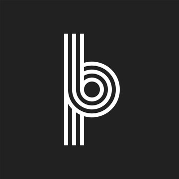 Letter BP PB logo with black and white background