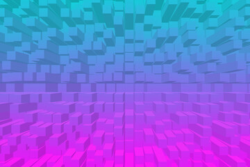 Arrière-plan abstrait cubes dégradé bleu et rose