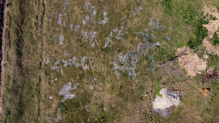 Frozen ice on field, from above.